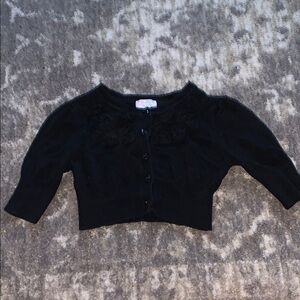 Chic Black Cropped girls Cardigan